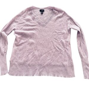 Halogen V Neck Cashmere Sweater in light Pink size S
